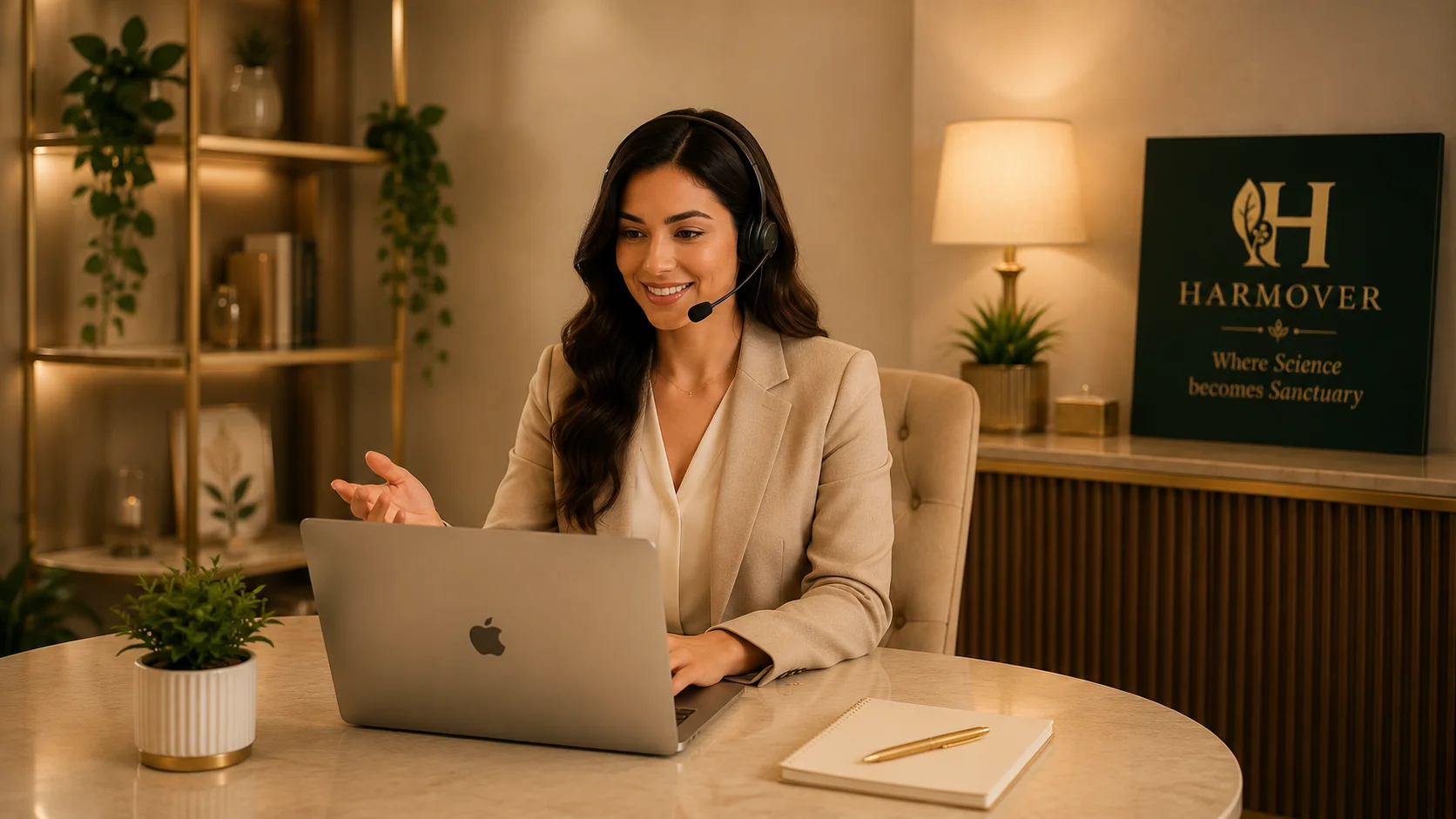 A Harmover Wellness Coach on a video consultation call