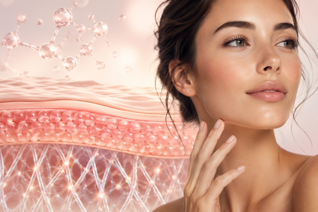 Close-up of radiant, healthy skin — representing beauty supported from within with collagen peptides