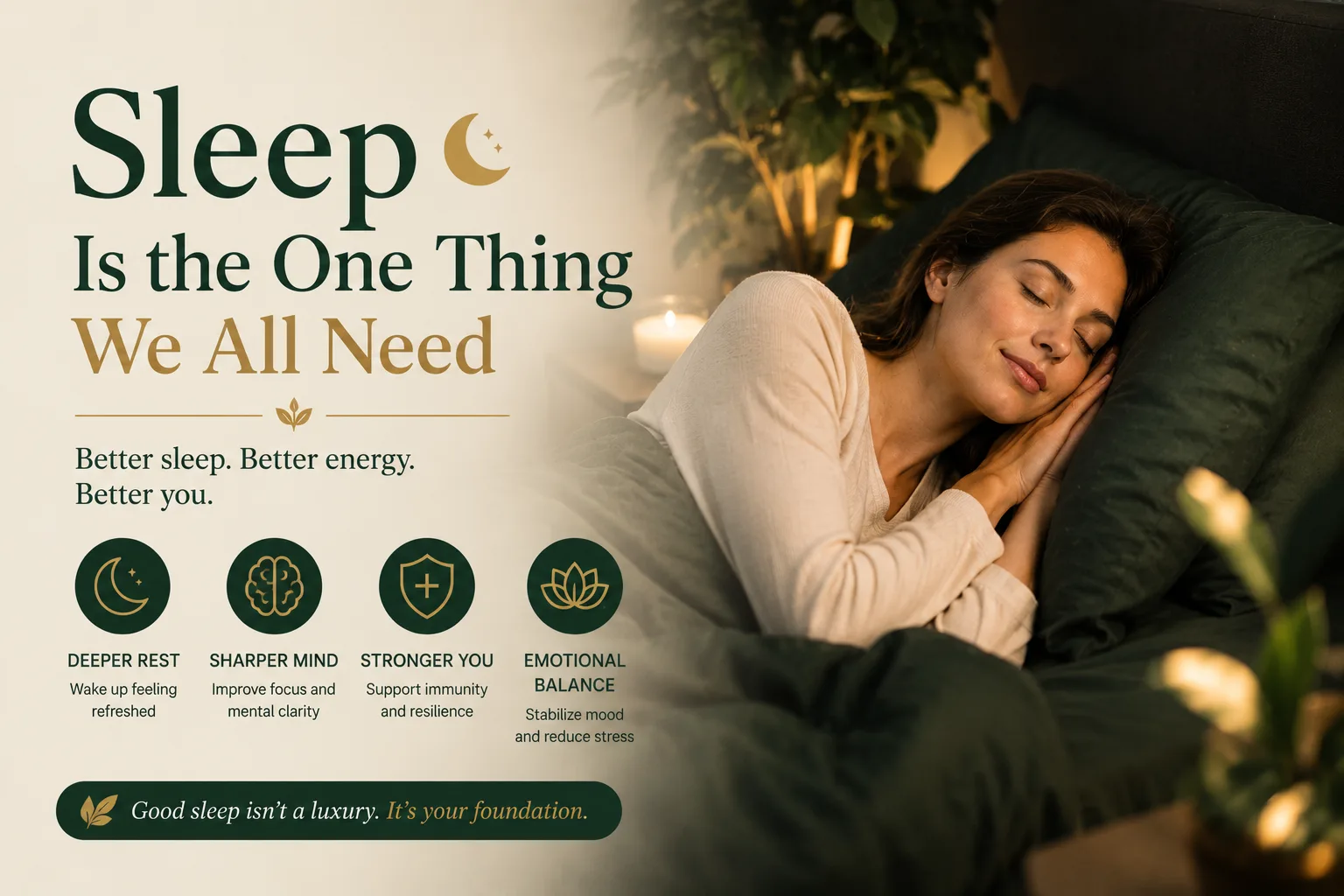 Restful sleep as the universal foundation of wellbeing, supported by a natural sleep formula
