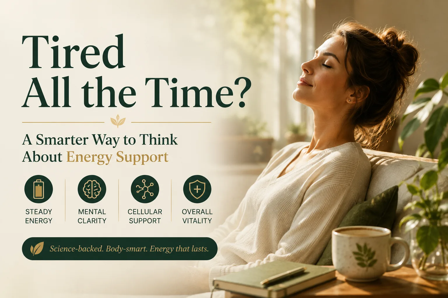 Tired all the time — looking past caffeine toward the sleep, stress and cellular systems that shape energy