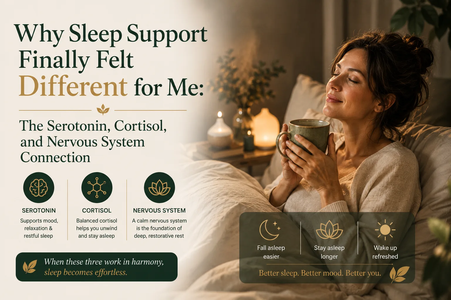 Looking beyond melatonin — how serotonin, cortisol and the nervous system shape sleep support