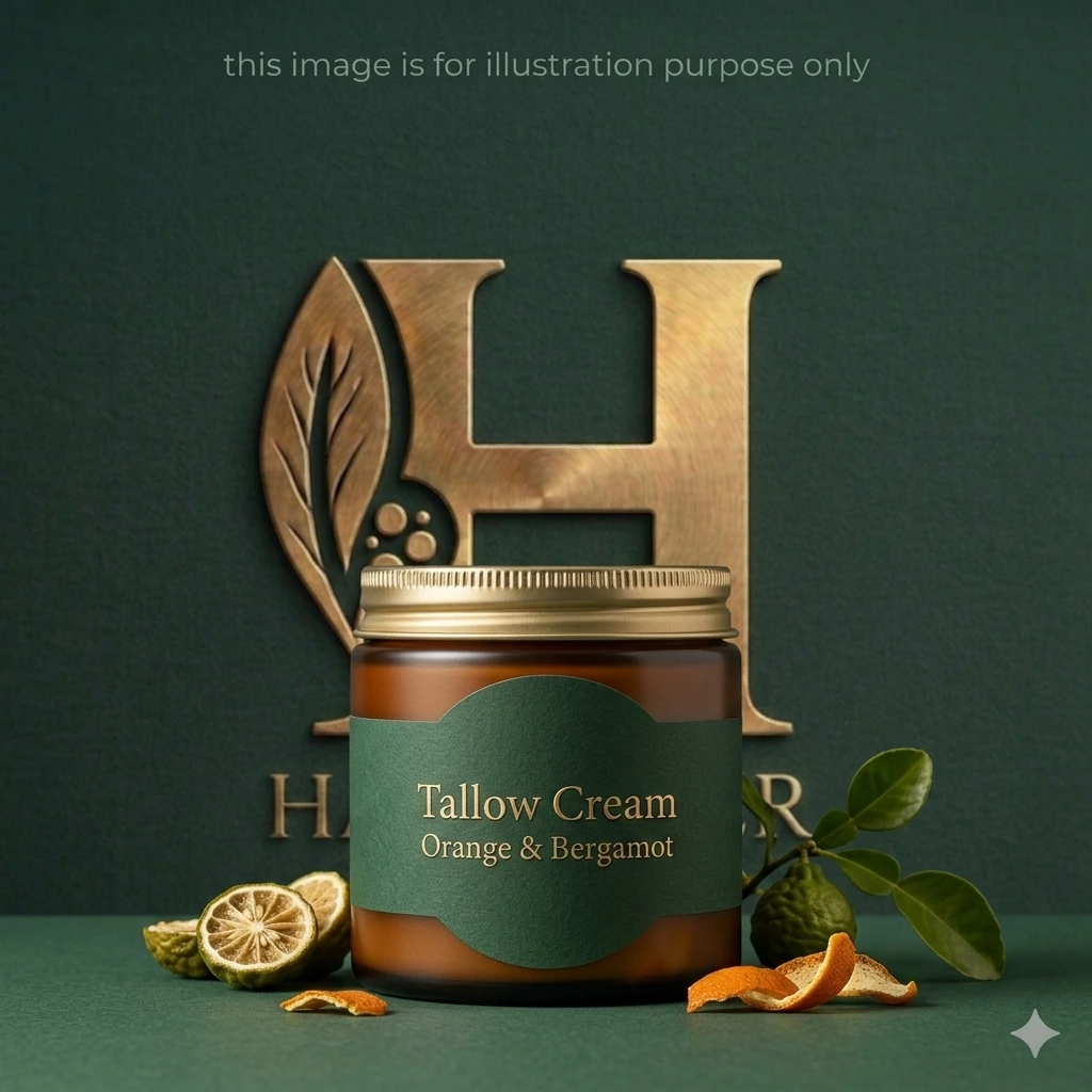 Tallow Cream Orange & Bergamot — grass-fed daytime moisturiser with vitamins A, D, E and K