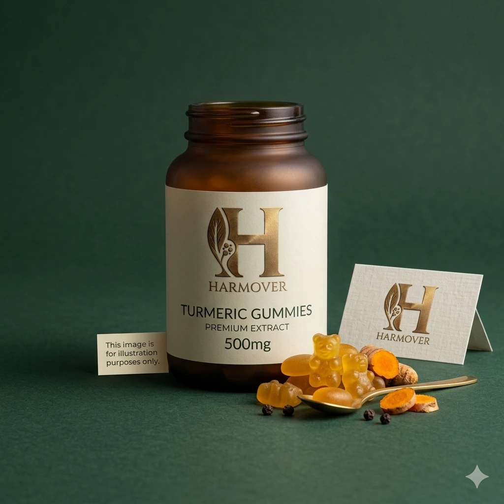 Turmeric Gummies 500mg — curcumin with piperine for anti-inflammatory skin support